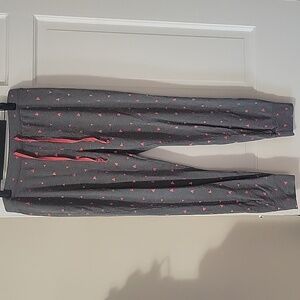 Cynthia Rowley Women's Gray Heart Patterned Pajama Jogger Pants Size Large